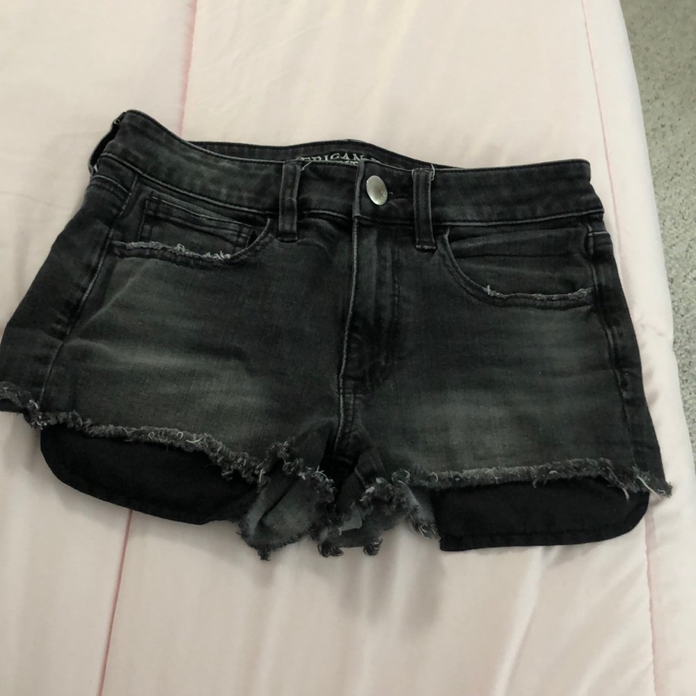 Dark grey/black denim shorts